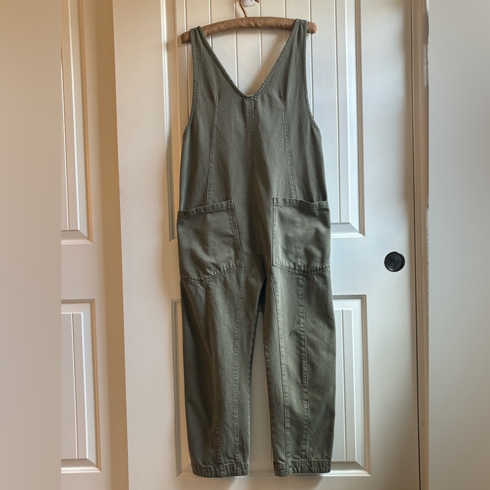 Free People We The Free High Roller Jumpsuit - Moss Stone S